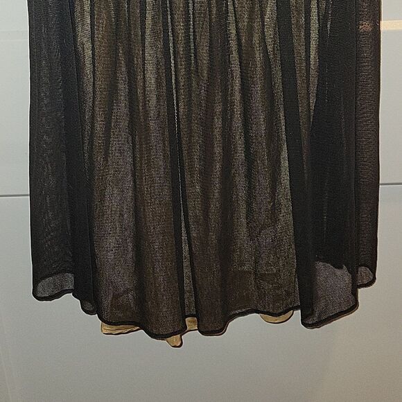 Vtg Max Studio Special Edition Whimsigoth Black Mesh Overlay Nude Dress Sz M - Picture 9 of 10